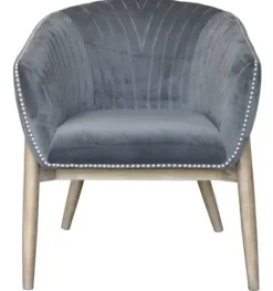 Accent Chairs-Kirkland's Home Nadia Velvet Club Chair Gray