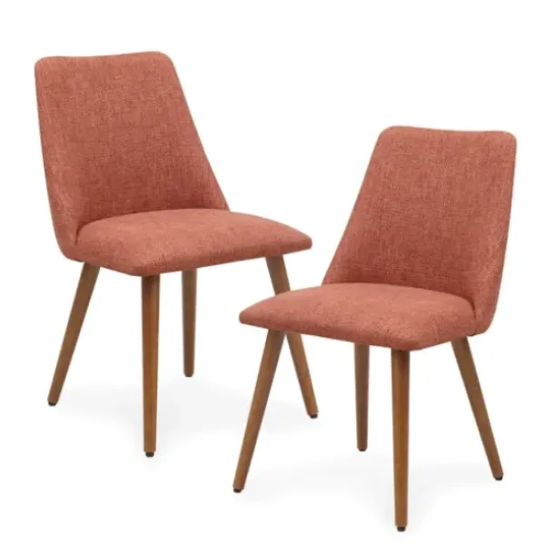 Dining Chairs-Kirkland's Home Nadine Retro Dining Chairs, Set Of 2 Orange