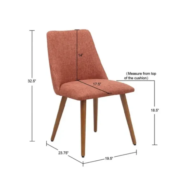 Dining Chairs-Kirkland's Home Nadine Retro Dining Chairs, Set Of 2 Orange