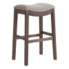 Bar Stools & Counter Height Stools-Kirkland's Home Nailhead Trim Saddle Bar Stool Gray