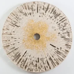 Wall Plaques-Kirkland's Home Nala Gold Leaf Paper Pulp Medallion Plaque Ivory/Gold