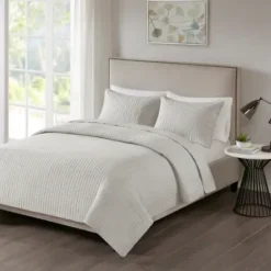 Bedspreads & Coverlets-Kirkland's Home Nash 3-Pc. Reversible King Coverlet Set Gray
