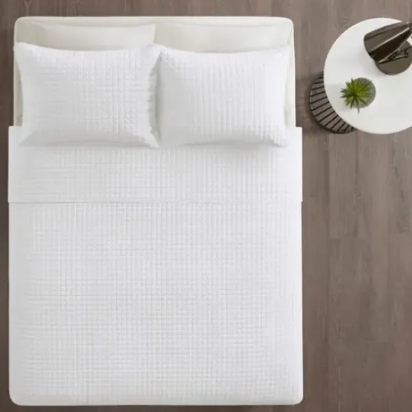 Bedspreads & Coverlets-Kirkland's Home Nash 3-Pc. Reversible Queen Coverlet Set White