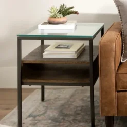 Accent & End Tables-Kirkland's Home Nash Side Table Brown/Gray