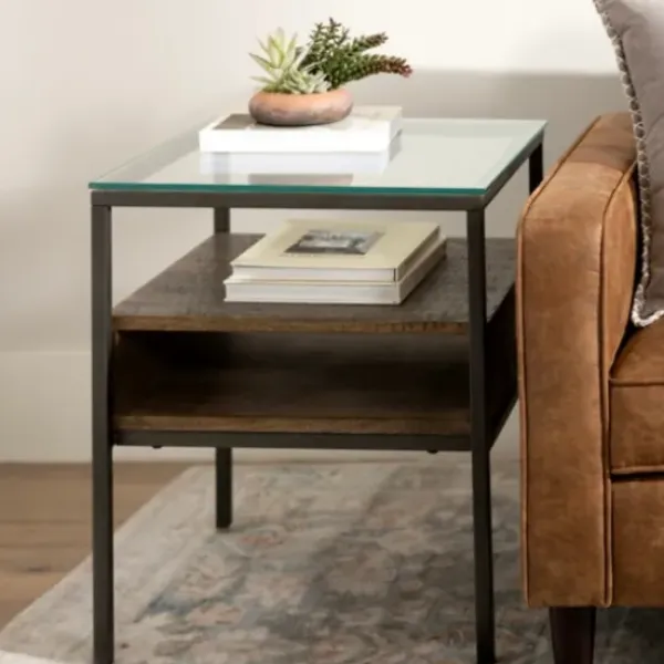 Accent & End Tables-Kirkland's Home Nash Side Table Brown/Gray