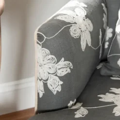 Accent Chairs-Kirkland's Home Natalie Floral Accent Chair Gray/White