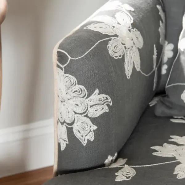 Accent Chairs-Kirkland's Home Natalie Floral Accent Chair Gray/White