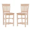 Bar Stools & Counter Height Stools-Kirkland's Home Natie Unfinished Counter Stools, Set Of 2 Tan