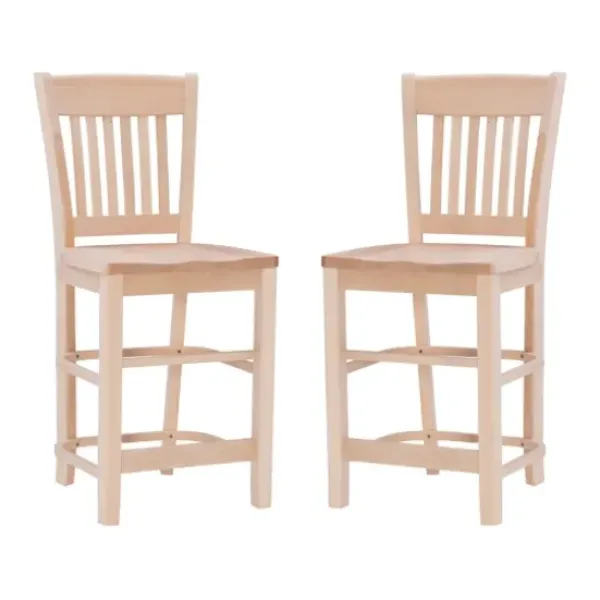 Bar Stools & Counter Height Stools-Kirkland's Home Natie Unfinished Counter Stools, Set Of 2 Tan