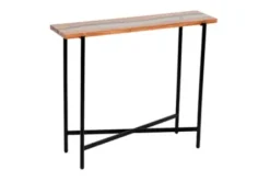 Console Tables-Kirkland's Home Natural Acacia Wood And Acrylic Top Console Table Tan