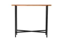 Console Tables-Kirkland's Home Natural Acacia Wood And Acrylic Top Console Table Tan