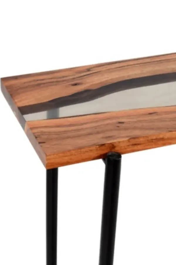 Console Tables-Kirkland's Home Natural Acacia Wood And Acrylic Top Console Table Tan