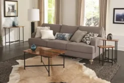 Console Tables-Kirkland's Home Natural Acacia Wood And Acrylic Top Console Table Tan