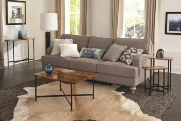 Console Tables-Kirkland's Home Natural Acacia Wood And Acrylic Top Console Table Tan