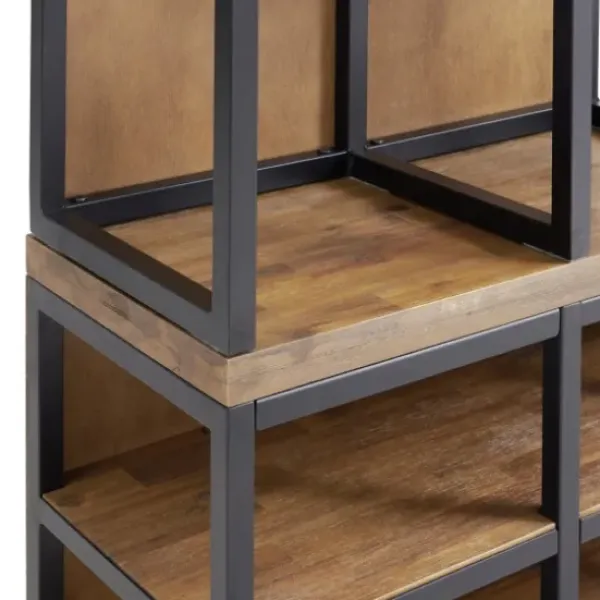 Entryway Furniture-Kirkland's Home Natural Acacia Wood And Metal Hall Tree With Bench
