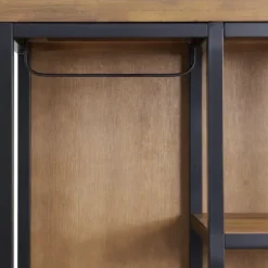 Entryway Furniture-Kirkland's Home Natural Acacia Wood And Metal Hall Tree With Bench