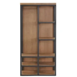 Entryway Furniture-Kirkland's Home Natural Acacia Wood And Metal 5-Shelf Hall Tree