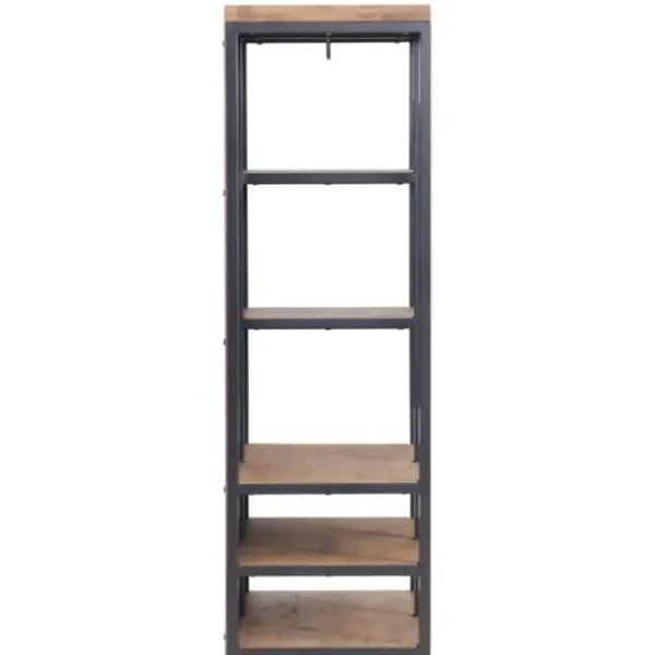 Entryway Furniture-Kirkland's Home Natural Acacia Wood And Metal 5-Shelf Hall Tree