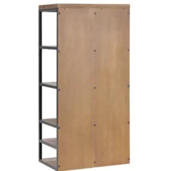 Entryway Furniture-Kirkland's Home Natural Acacia Wood And Metal 5-Shelf Hall Tree