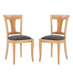Dining Chairs-Kirkland's Home Natural And Gray Linen Dining Chairs, Set Of 2 Tan