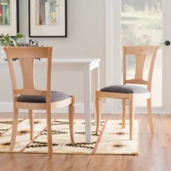 Dining Chairs-Kirkland's Home Natural And Gray Linen Dining Chairs, Set Of 2 Tan