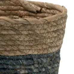 Baskets & Boxes-Kirkland's Home Natural And Gray Woven Jute Planter Basket Tan/Gray