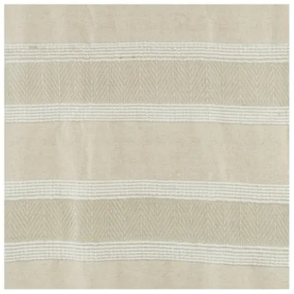 Blankets & Throws-Kirkland's Home Natural And White Colorblock Chevron Throw Tan/Ivory