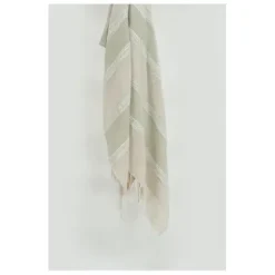 Blankets & Throws-Kirkland's Home Natural And White Colorblock Chevron Throw Tan/Ivory