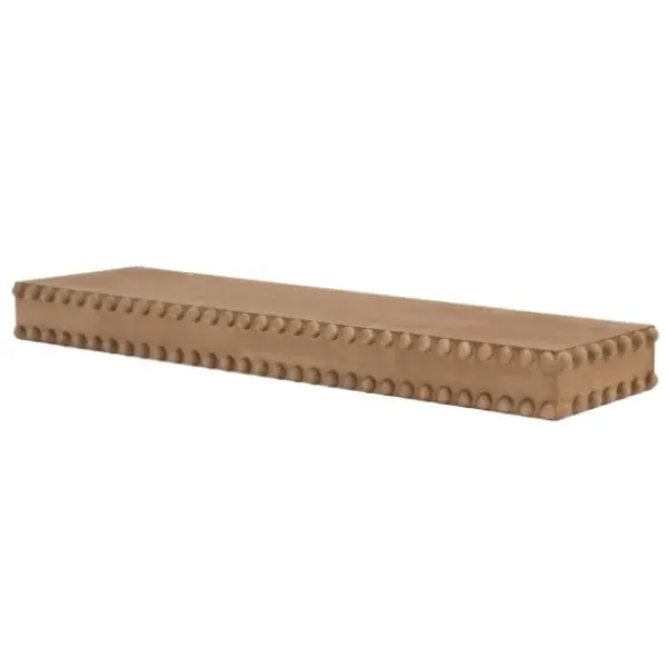 Shelves-Kirkland's Home Natural Beaded Wood Large Floating Shelf