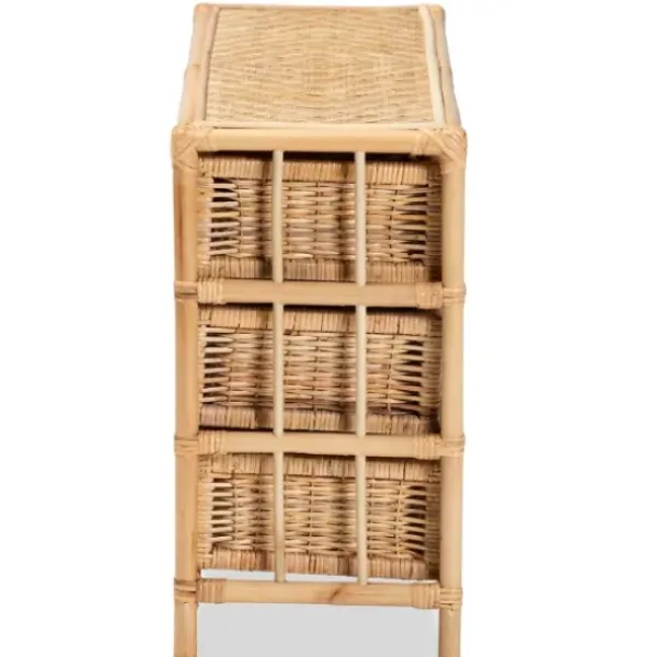 Cabinets & Sideboards-Kirkland's Home Natural Boho Rattan Weave Storage Cabinet