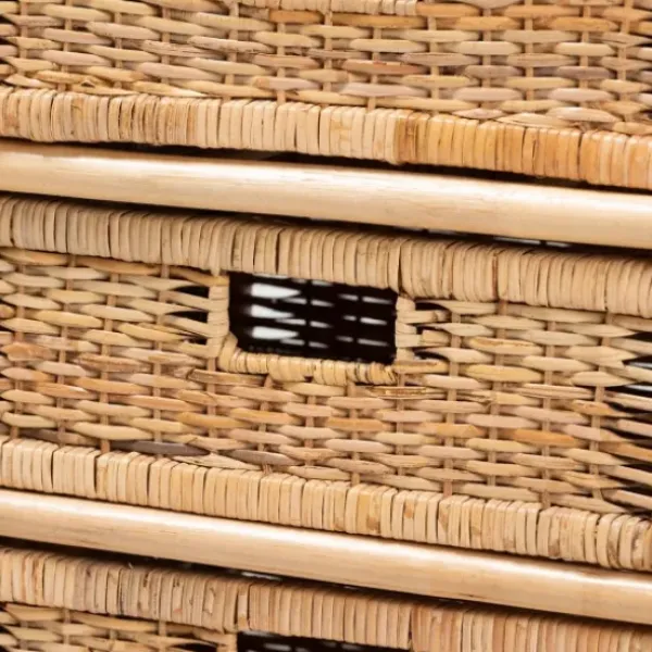 Cabinets & Sideboards-Kirkland's Home Natural Boho Rattan Weave Storage Cabinet