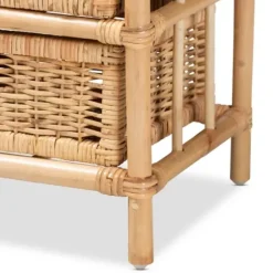 Cabinets & Sideboards-Kirkland's Home Natural Boho Rattan Weave Storage Cabinet