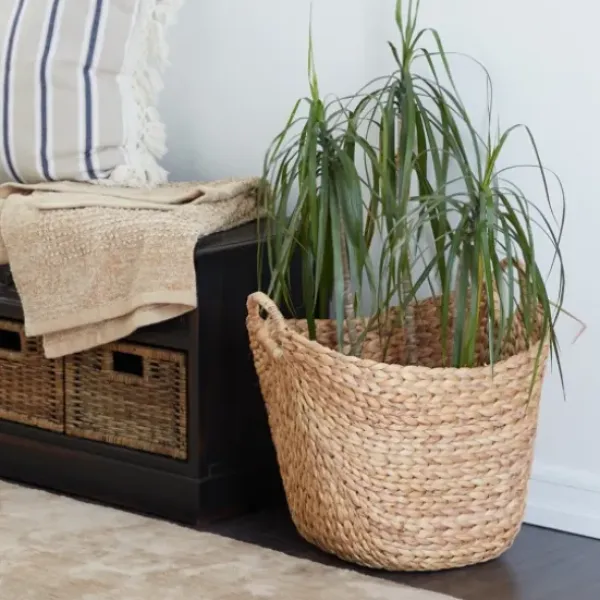 Baskets & Boxes-Kirkland's Home Natural Braided Seagrass Basket Tan