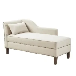 Sofas & Loveseats-Kirkland's Home Natural Brett Accent Chaise Lounge Tan
