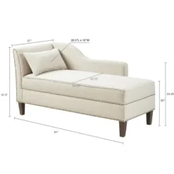 Sofas & Loveseats-Kirkland's Home Natural Brett Accent Chaise Lounge Tan