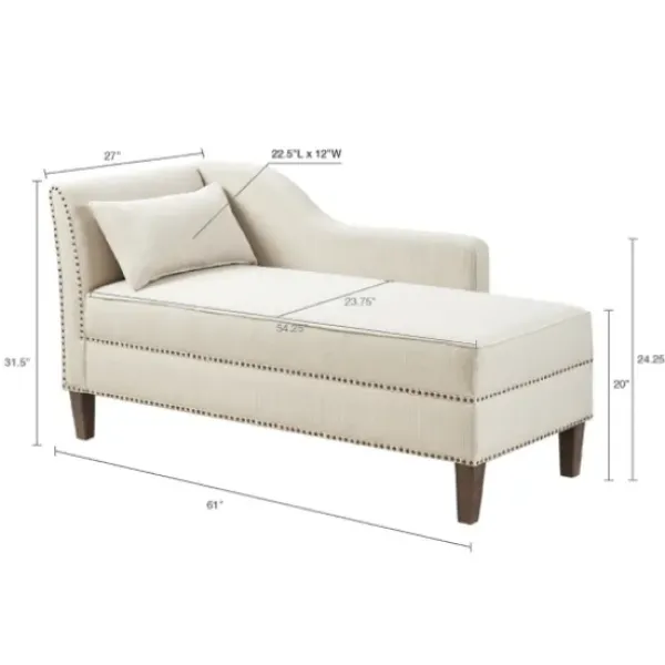 Sofas & Loveseats-Kirkland's Home Natural Brett Accent Chaise Lounge Tan