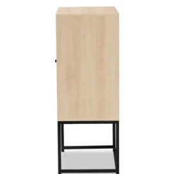 Cabinets & Sideboards-Kirkland's Home Natural Cane And Wood 2-Door Cabinet