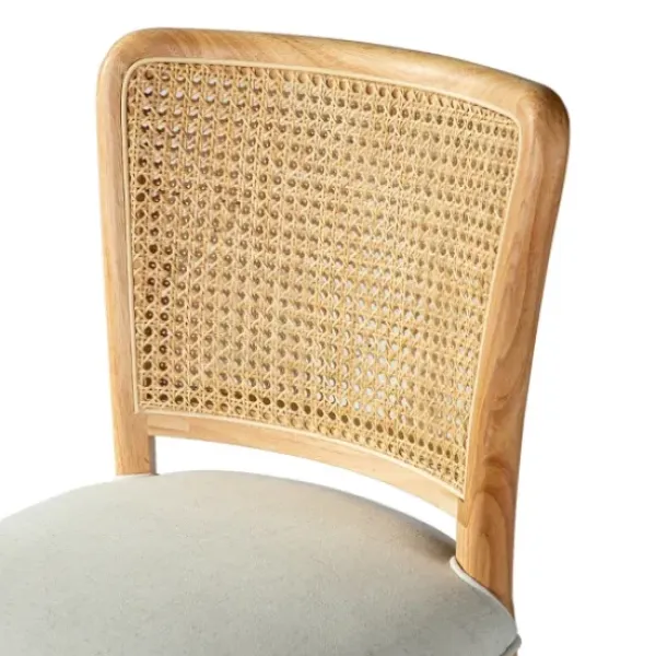 Office Furniture-Kirkland's Home Natural Cane Back Linen Office Chair