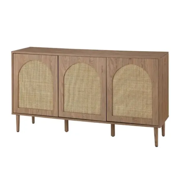 Cabinets & Sideboards-Kirkland's Home Natural Cane Wood Arched Sideboard Cabinet