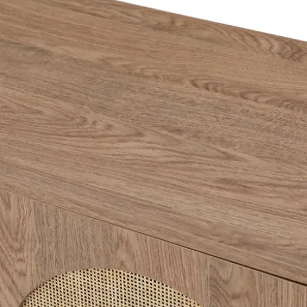 Cabinets & Sideboards-Kirkland's Home Natural Cane Wood Arched Sideboard Cabinet