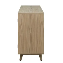 Cabinets & Sideboards-Kirkland's Home Natural Cane Wood Storage Media Cabinet Tan