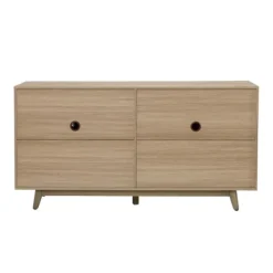 Cabinets & Sideboards-Kirkland's Home Natural Cane Wood Storage Media Cabinet Tan