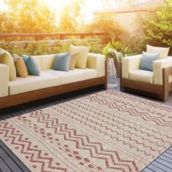 Outdoor Rugs-Kirkland's Home Natural Canva Striped Outdoor Runner Tan