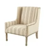 Accent Chairs-Kirkland's Home Natural Cara Stripe Accent Chair Tan