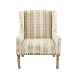 Accent Chairs-Kirkland's Home Natural Cara Stripe Accent Chair Tan