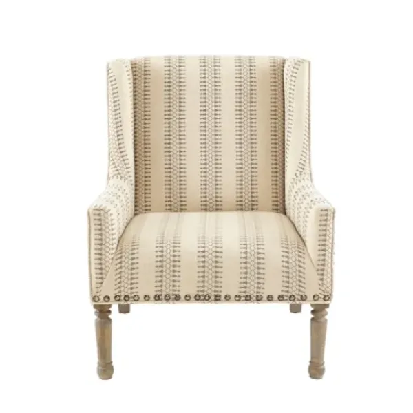 Accent Chairs-Kirkland's Home Natural Cara Stripe Accent Chair Tan