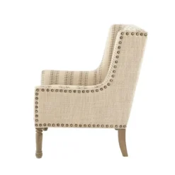 Accent Chairs-Kirkland's Home Natural Cara Stripe Accent Chair Tan