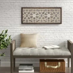 Wall Plaques-Kirkland's Home Natural Carved Damask Wooden Wall Plaque Tan