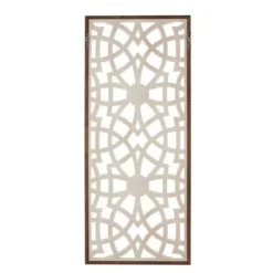 Wall Plaques-Kirkland's Home Natural Carved Damask Wooden Wall Plaque Tan