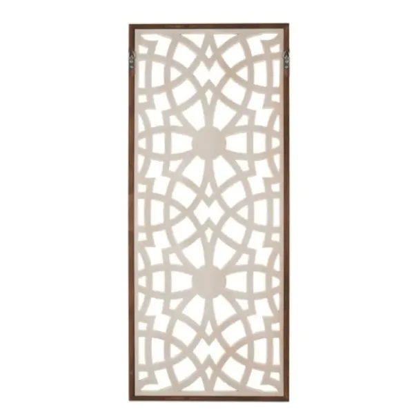 Wall Plaques-Kirkland's Home Natural Carved Damask Wooden Wall Plaque Tan